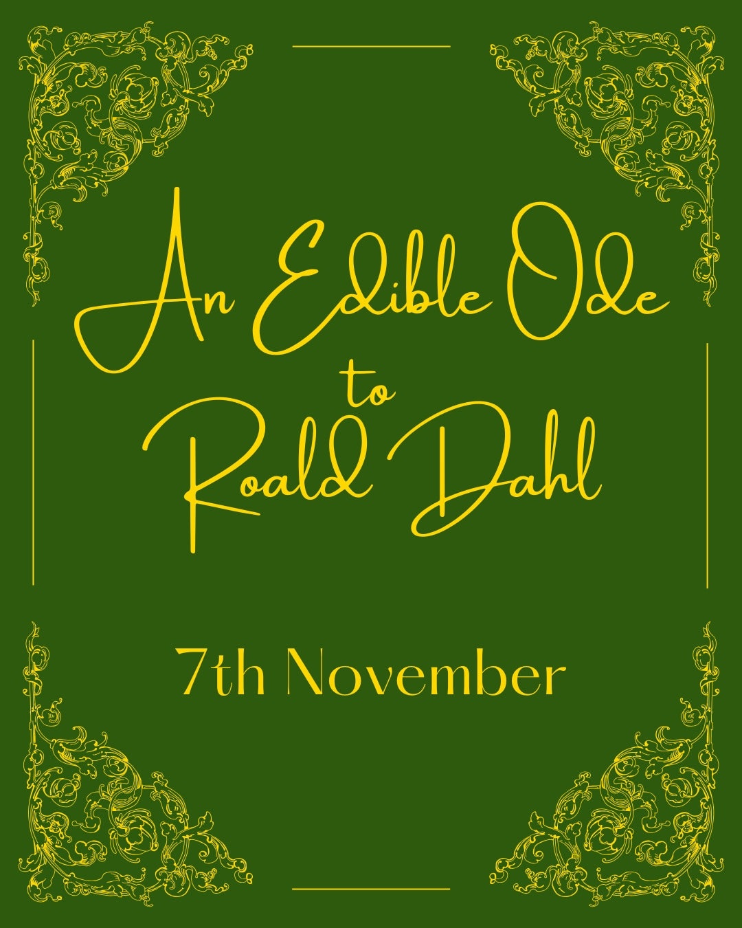 An Edible Ode to Roald Dahl - Saturday 7th November