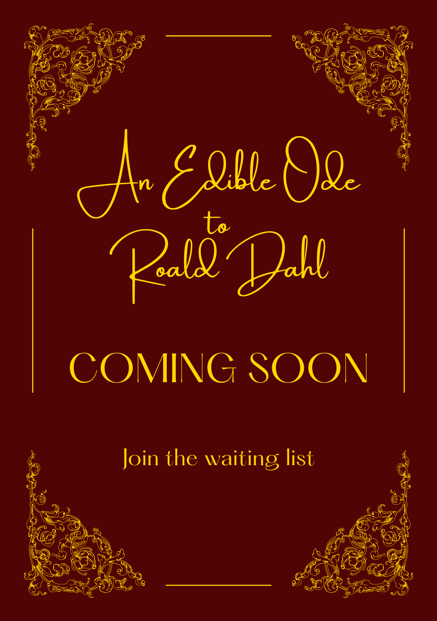 An Edible ode to Roald Dahl - Waiting List